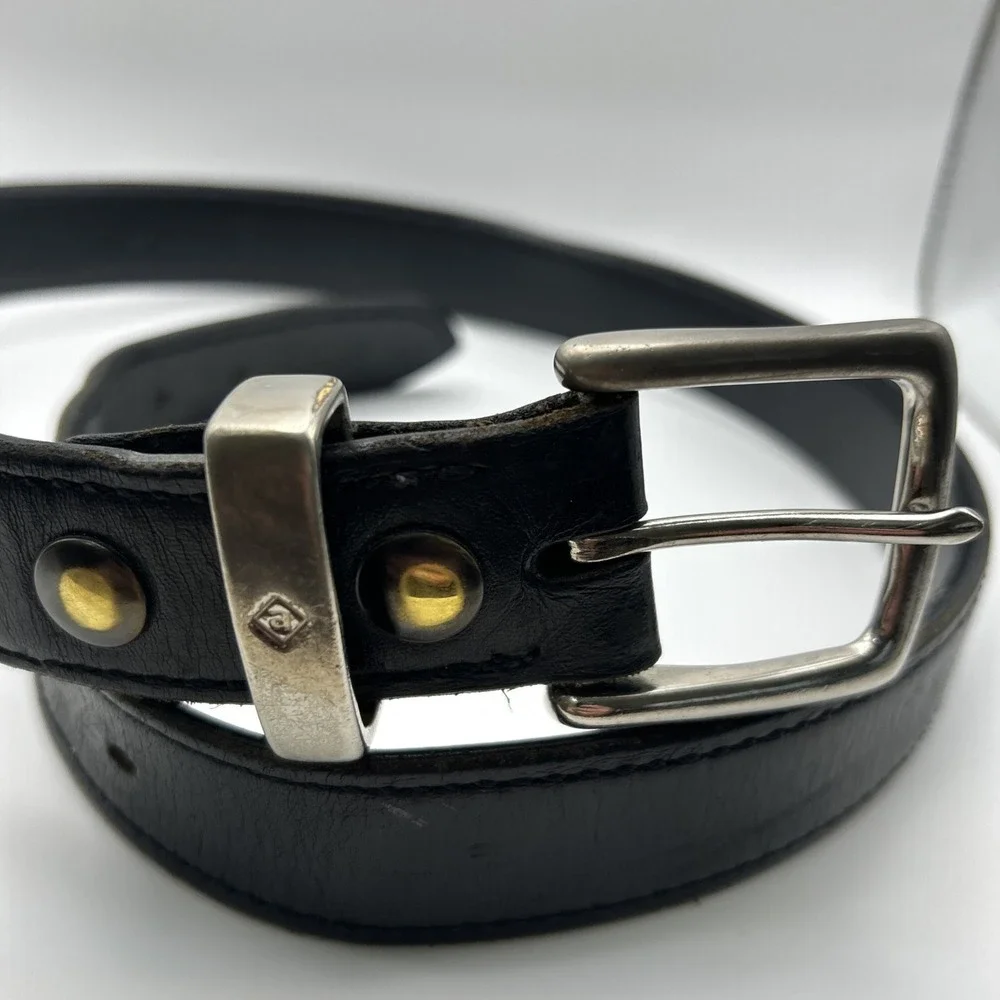 AKER Black Leather Reinforced Concealed Carry Belt B21 Made In USA Size 38 Heavy